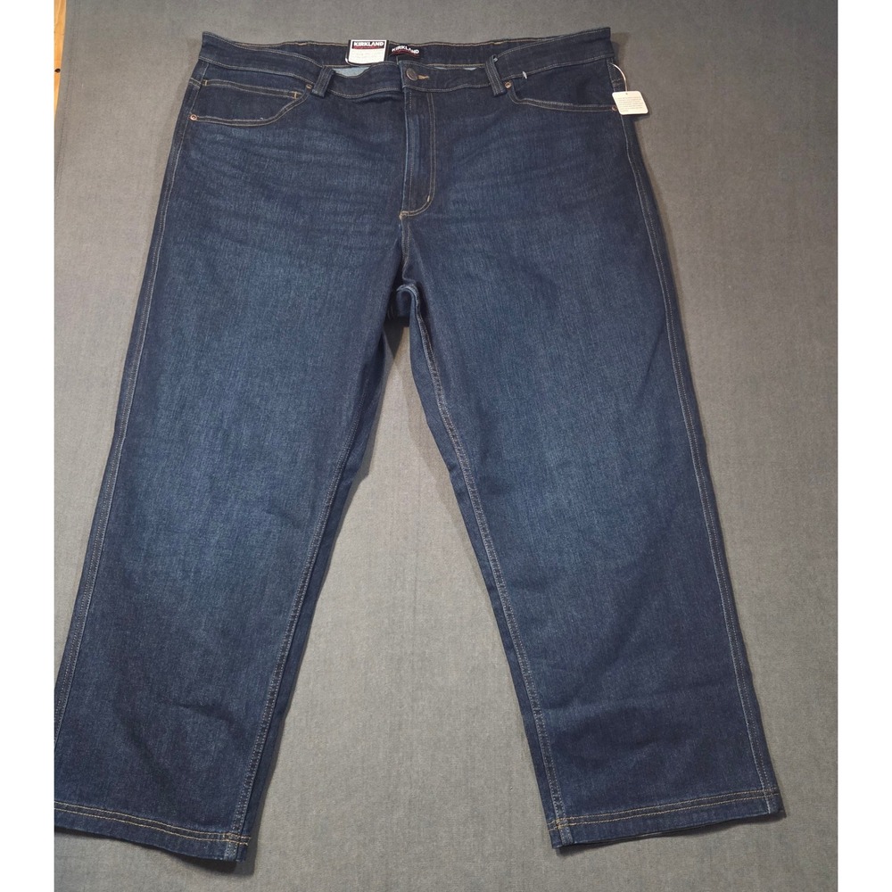 Kirkland Signature Jeans Mens 46x29 Blue Dark Wash Straight Leg Denim